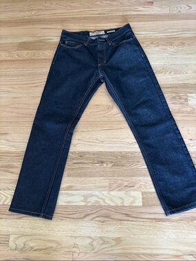 Vintage Men’s Straight Jeans in Dark Blue Denim